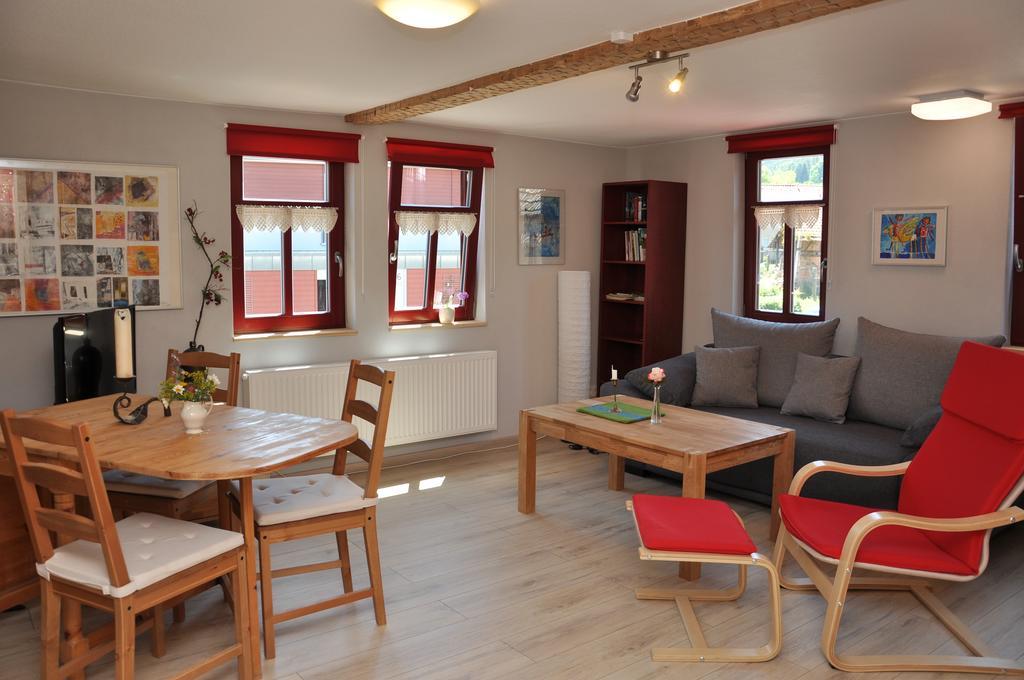 Appartement Café Landart im Thüringer Finistère à Plaue  Chambre photo